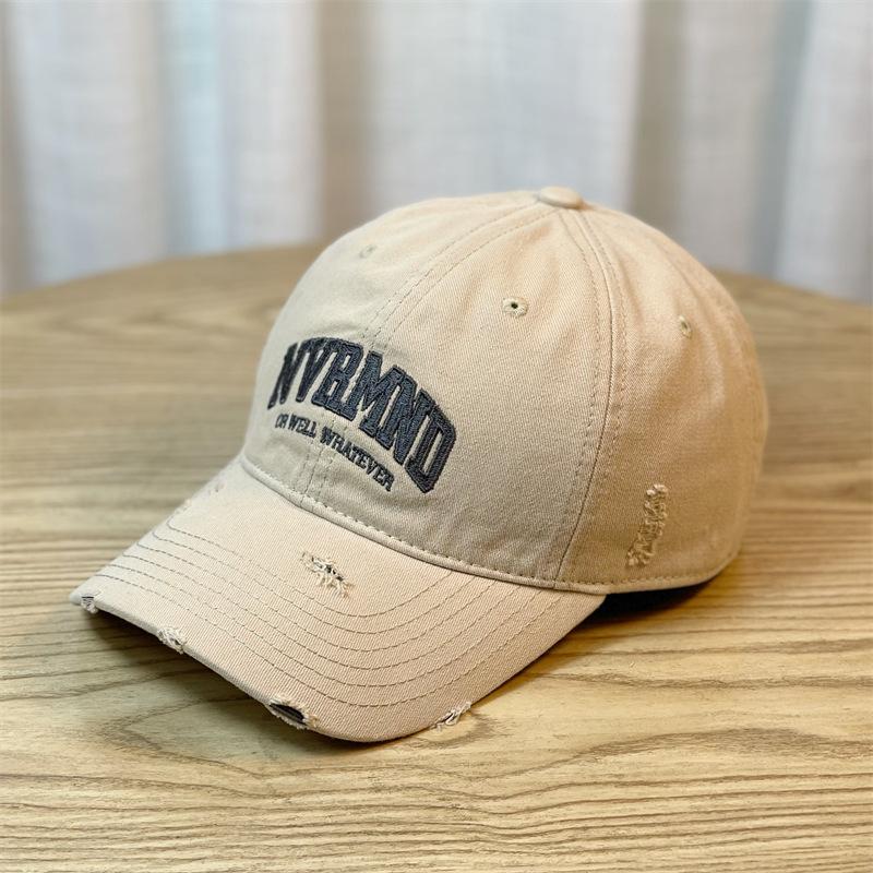 New Spring/Summer Breathable Distressed Soft-Top Slimming Baseball Cap for Women, Fashionable Versatile Casual Washed Vintage Duckbill Cap