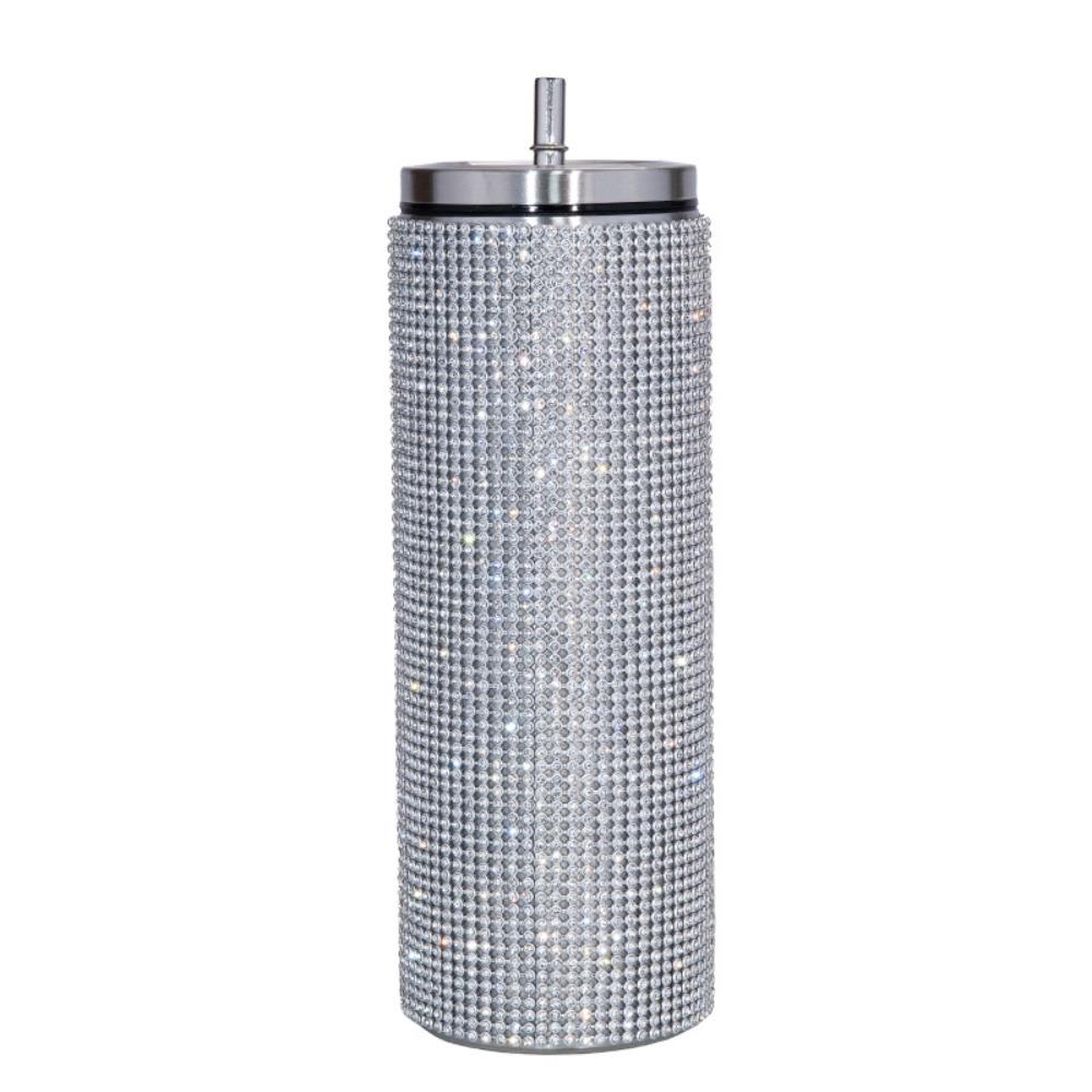 Bling Rhinestone Thermos Bottles Leopard Print Stainless Steel Water Bottle  Outdoor Activities