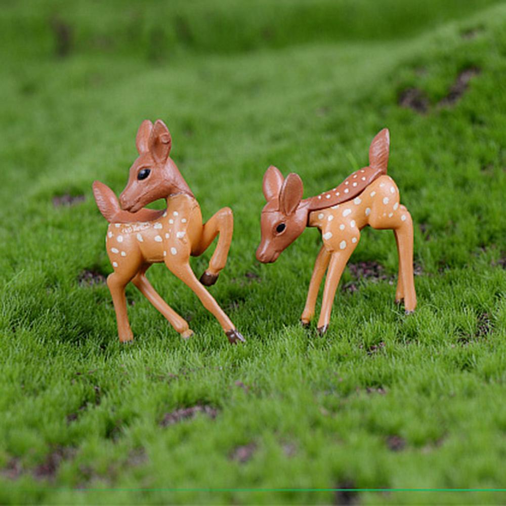 Moss DIY Resin Craft Fairy Garden Bonsai Miniature Animal Figurine Sika Deer Ornament