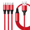 Кабель USB для быстрой зарядки Apple Android V8 и Huawei Type-C - 3-в-1