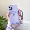 Чехол-шнурок через плечо для iPhone 15 14 11 12 13 Pro Max XS 8 7 Plus X XR SE, ударопрочный, с держателем для карт, кошелек