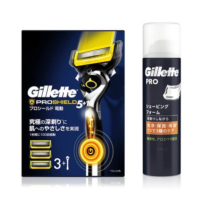 Основной блок Gillette ProShield Power 3 запасных пены для бритья 245 г Бритвенный станок для чувствительной кожи Мужской (с лезвиями) + [Покупка комплекта] Мужской