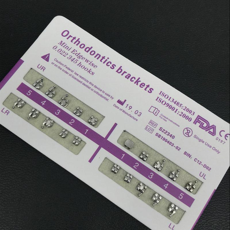 20 шт./упак., стоматологические ортодонтические металлические брекеты, кронштейн Mini Roth/MBT/Edgewise 022, крючки 345, стоматологический кронштейн