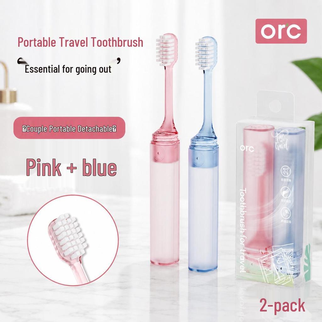 Portable Folding Toothbrush with Soft Bristles - Compact for Travel and Business Trips