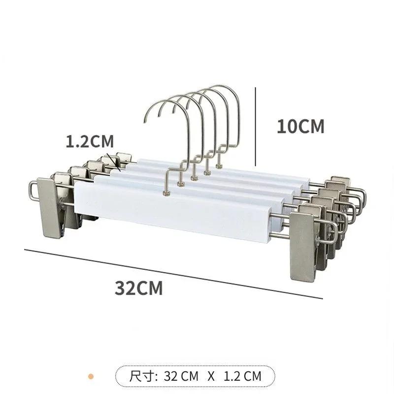 10 шт. Качественная деревянная вешалка для брюк Вешалки для магазина одежды Металлический противоскользящий зажим для взрослой одежды Брюк Костюма Полка для хранения в шкафу