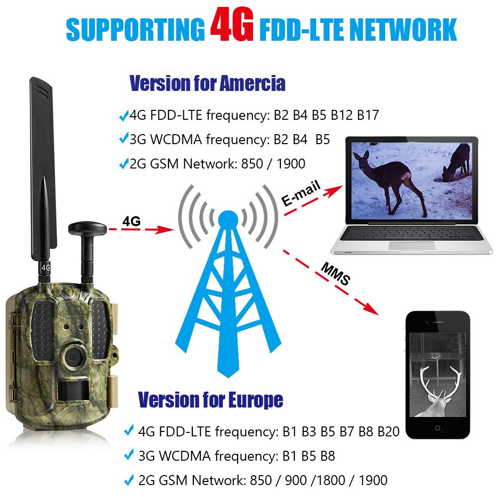 BL480L-P Камера-ловушка Охотничьи камеры для ловли 4G с углом обзора 90, приложением управления GSM GPS