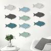 20 Pcs Wooden Fish Wall Decor Painted Fish Ornaments Nautical Coastal Theme