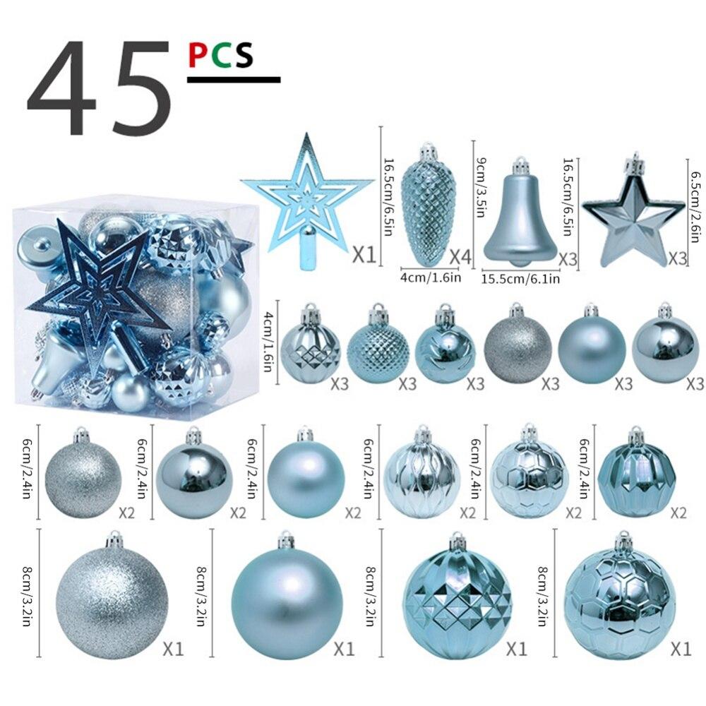 Рождественский шар, 45 шт., небьющийся набор подвесок в виде рождественского шара