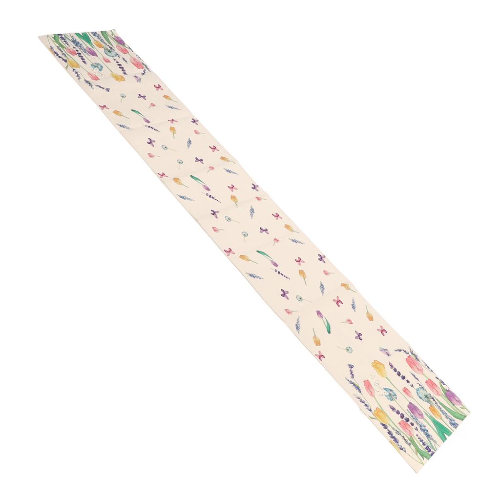 Rectangle Table Runner Floral Pattern Reusable 70.9x11.8in Waterproof Tear Resistant Linen Table Runner for Parties