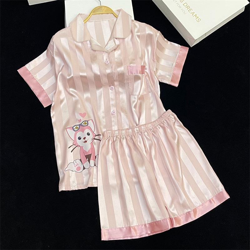 Premium Summer Small Fresh Short-Sleeved Shorts Sweet And Cute Loungewear Student Dormitory Suit Can Be Worn Outside