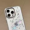 Ins Корейский Градиент Звезда Блеск Глиттер Чехол для телефона Для iPhone 16 15 14 13 12 11 Pro Max Plus Блестящий Прозрачный Ударопрочный Чехол