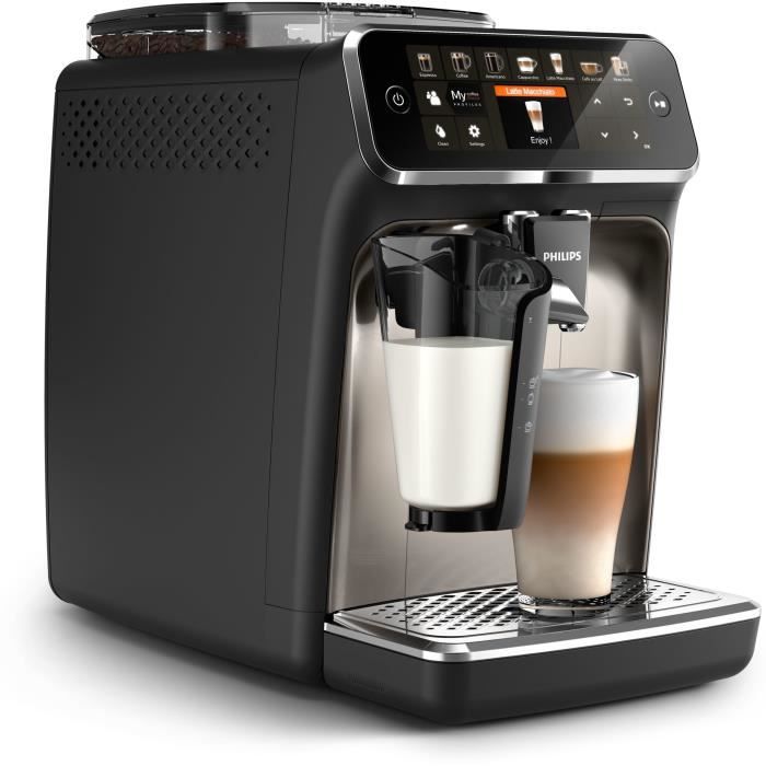 Philips machine espresso entièrement automatique - 12 délicieux types de café préparés avec des grains frais - ecran tft (ep5447/90)