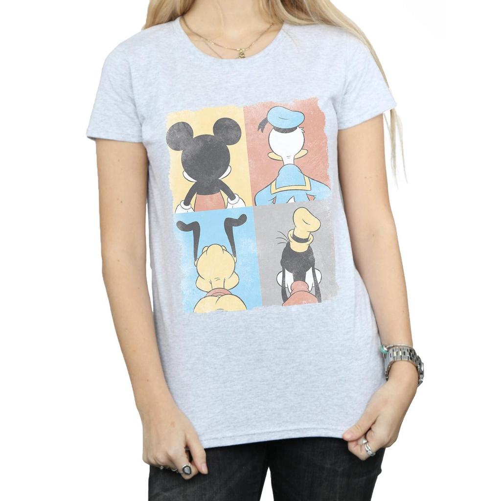 Disney Womens/Ladies Mickey Mouse Four Backs Cotton T-Shirt