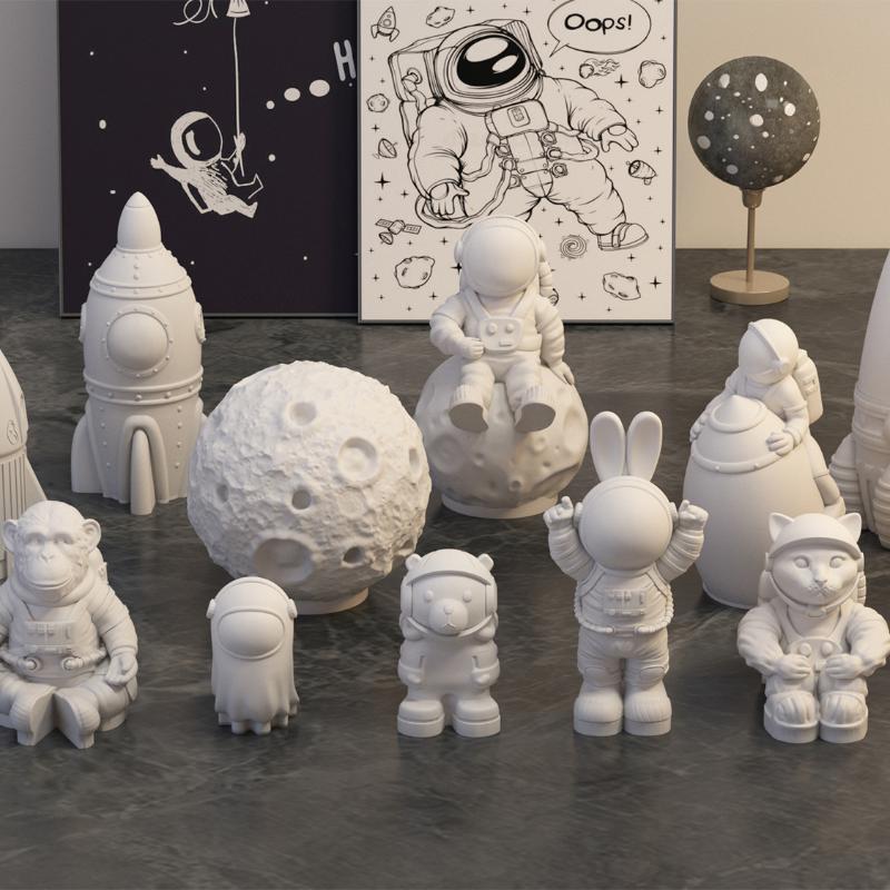 3D Космический Астронавт Силиконовые Формы для Свечей Мягкие Легко Извлекаются Ручная Работа Космическая Тема Гипсовые Поделки Форма для Смолы Цемента