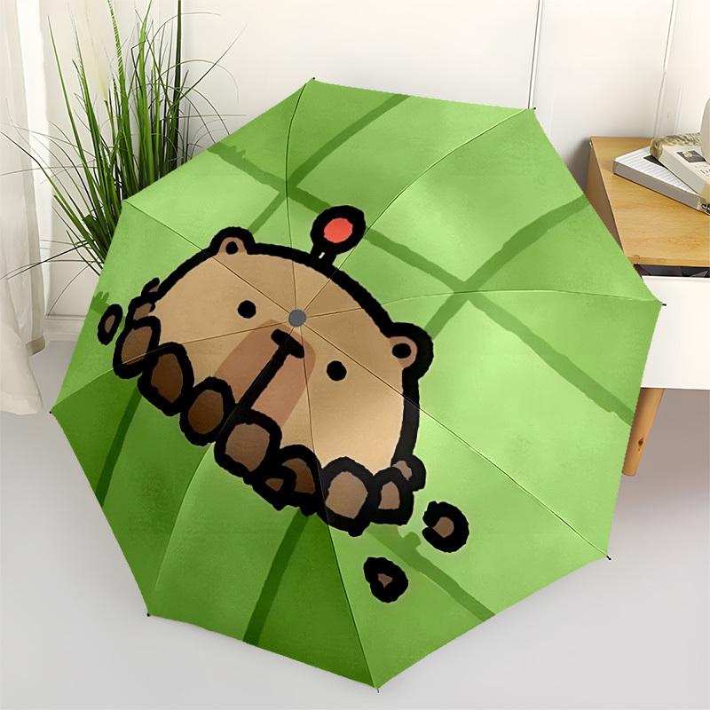 1PC Capybara Folding Umbrella with 8 Frames, Automatic Open, Durable Frame, Quality Craftsmanship yy250912131