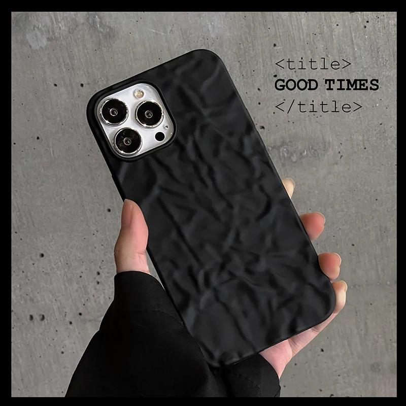 Черный чехол для телефона с узором из жестяной бумаги для iphone 17 16 15 14 13 11 12 Pro Max X XS Max XR 8p 7p Ударопрочный мягкий чехол