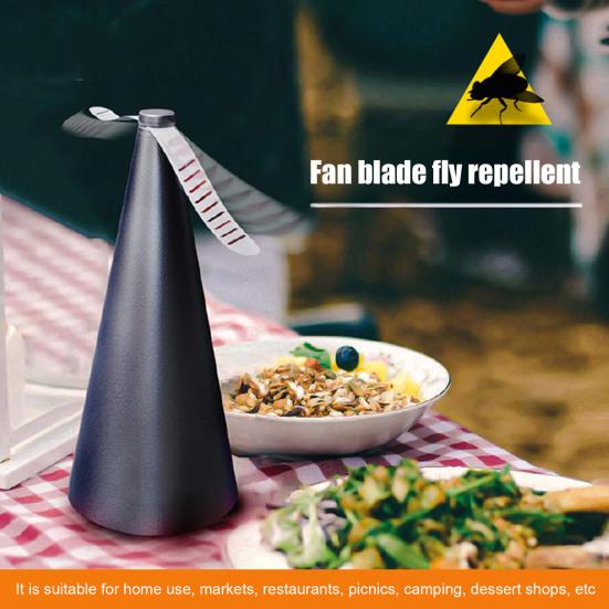 Fly Repellent Fan with Reflective Strip Outdoor Camping Fishing Picnic
