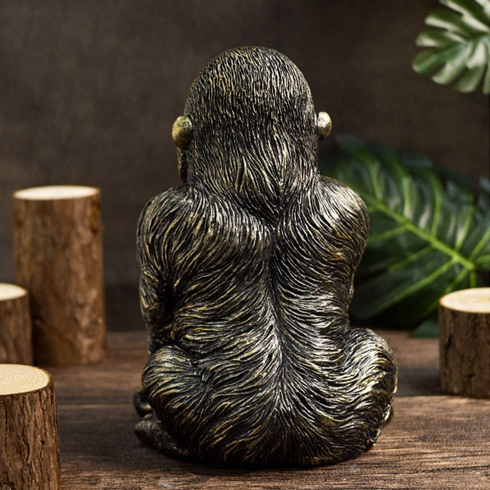 Черное золото горилла настольное украшение ручной работы фигурка животного смешная горилла статуэтка Кинг-Конга детский подарок
