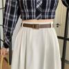 Летние повседневные юбки с высокой талией, женская мода, корейский стиль, однотонные, универсальные, элегантные, длинные юбки А-силуэта, Faldas