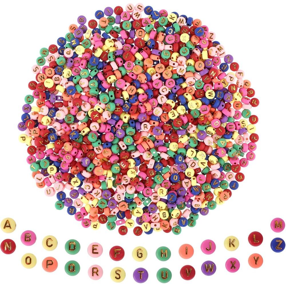 100/500/1000 шт. акриловые бусины с буквами для изготовления браслетов 7 мм круглые бусины с буквами оптом для изготовления браслетов из ювелирных изделий с рулонной проволокой