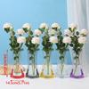 5Pcs Shatterproof Clear PVC Flower Vase Folding Plant Containers Easy To Clean Expandable Vase  Room