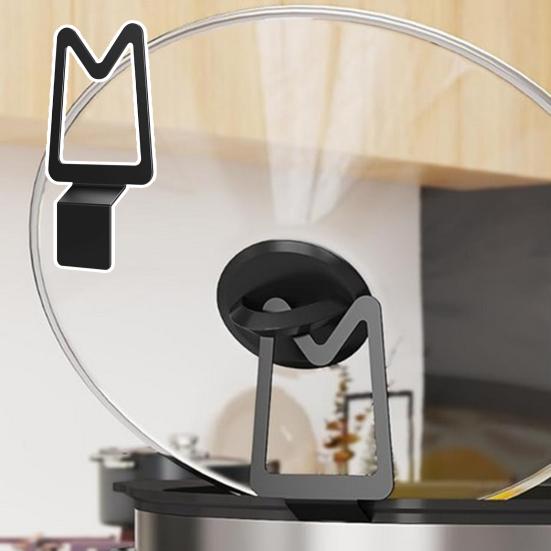 Держатель для крышки кастрюли Прост в использовании Подставка для крышки кастрюли Устойчивая Нескользящая конструкция Универсальная Поддержка для крышки мультиварки Подходит для крышек разных размеров