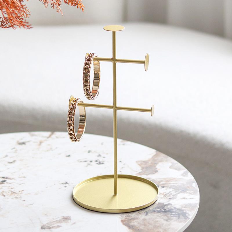 Nordic Light Luxury Metal Jewelry Display Stand Ornaments Model Room Bedroom Dressing Table Cloakroom Soft Decoration Furnishings