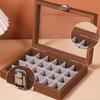 Walnut color Jewelry Box Dustproof Jewelry Display Box Vintage Ring Necklace Storage Box  Earrings