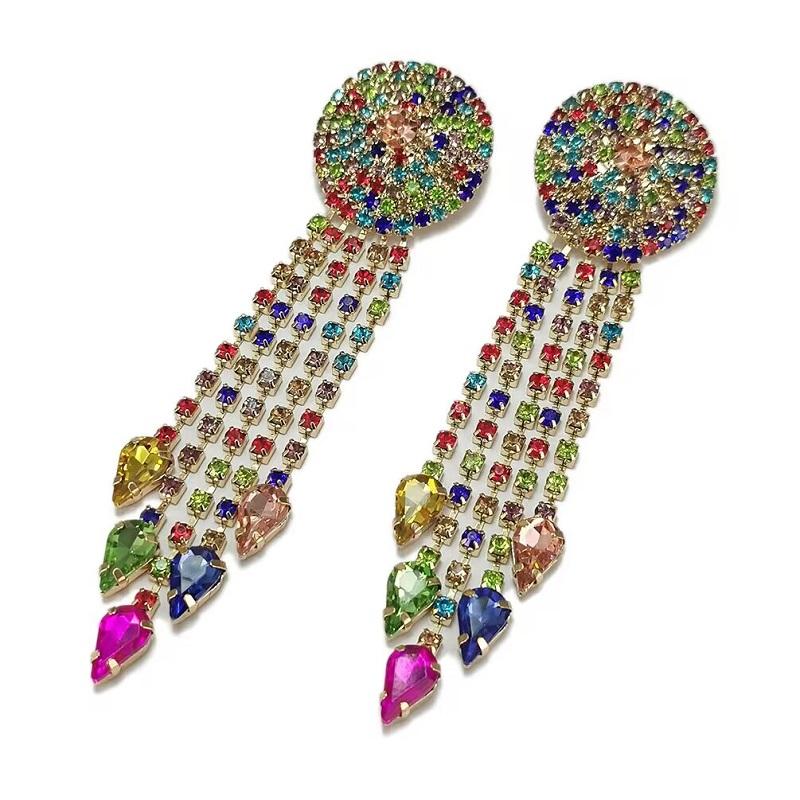 Винтажные этнические геометрические серьги-кисточки с каплями воды для женщин, элегантные длинные висячие серьги в стиле бохо со стразами и цветком-облаком