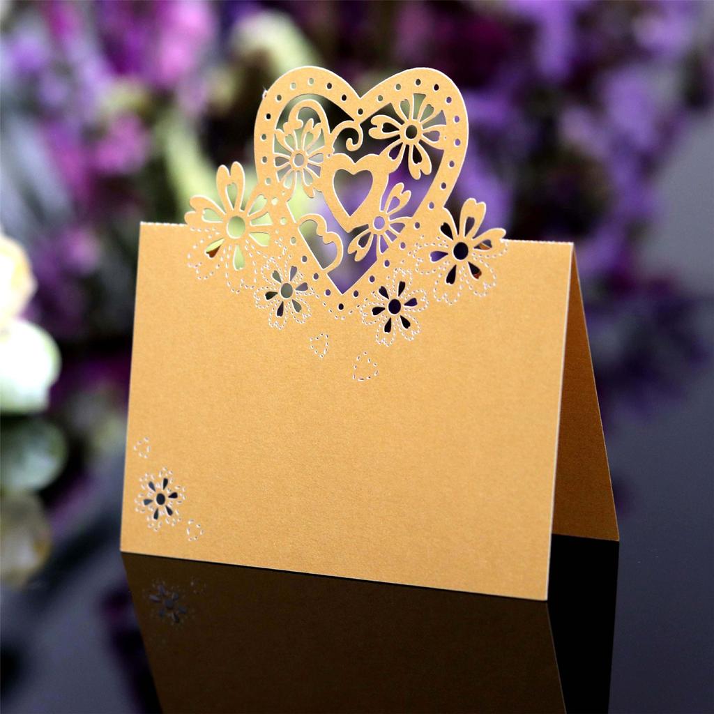 50Pieces Hollow Heart Table Number Cards Wedding Table Name Cards For Bridal Showers Wedding Christmas Banquets Party