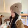Корейская Стильная Осенне-Зимняя Шерстяная Шапка для Женщин Утолщенная Теплая Защита Ушей Шапка-Пуловер Милая Вязаная Шапка Баотоу