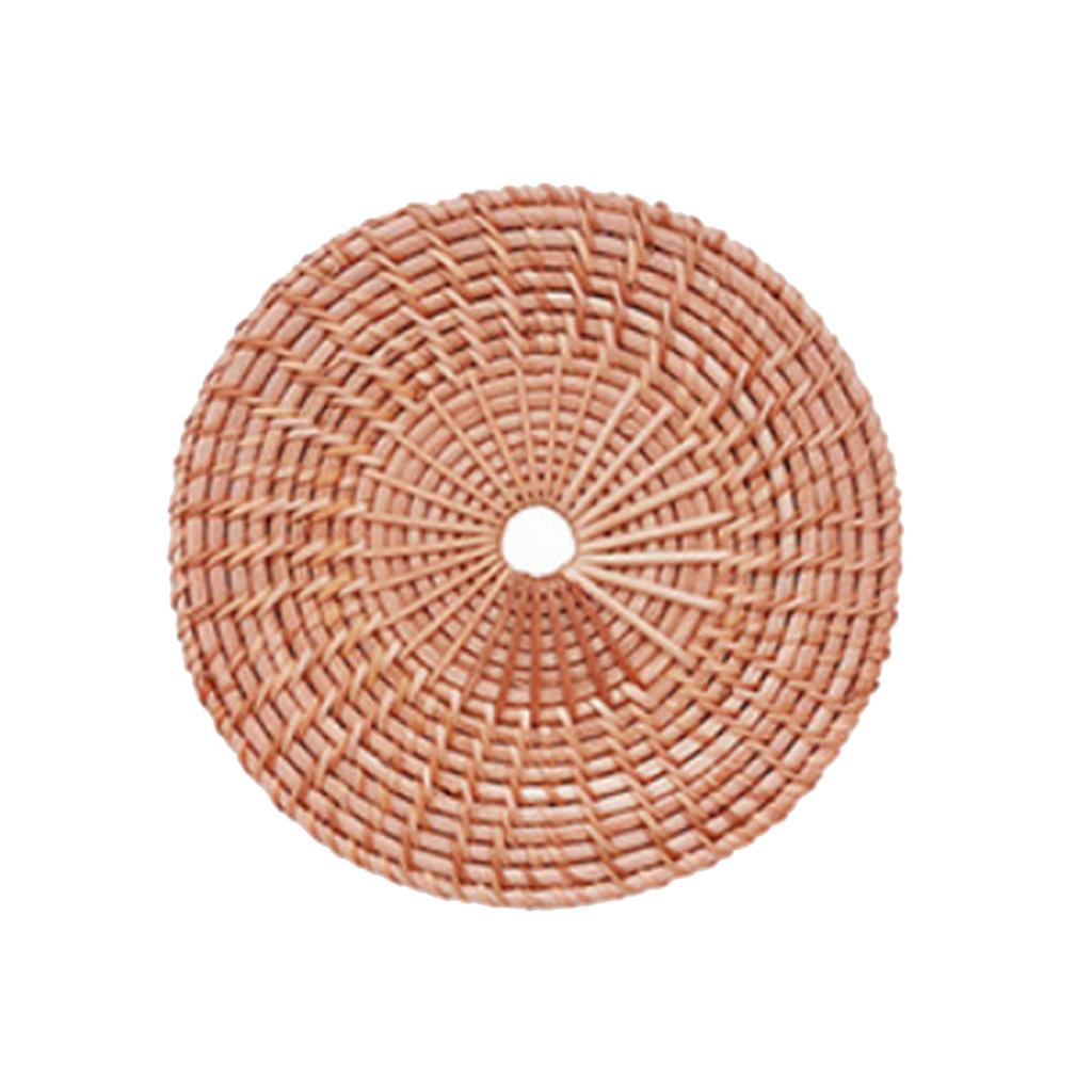 Nordic Styles Handwoven Rattan Flat Wall Basket Elegant Hanging Wall Decors Home Decoration Ornament for Modern Interior