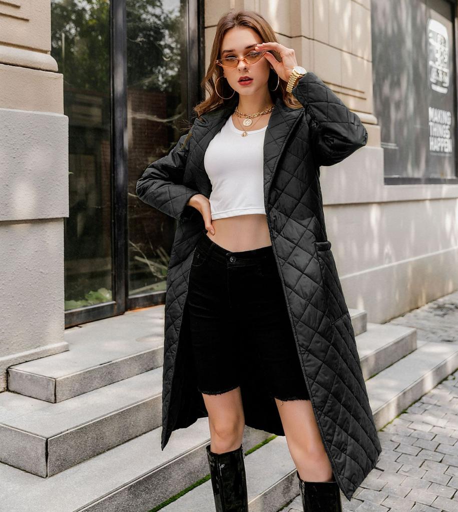 Женская куртка-парка с поясом, хлопковое пальто в клетку со стразами, женское пуховое пальто выше колена, зимняя одежда, пальто