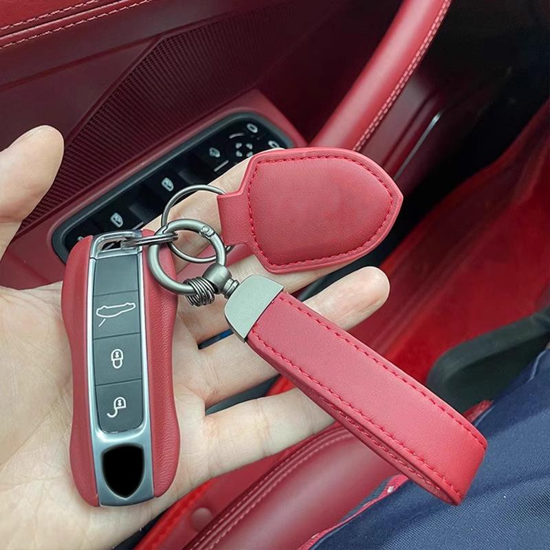 Для Porsche кожаный чехол для автомобильного ключа Кейс для ключей Брелок Оболочка-заменитель для Cayenne Panamera Taycan 911 Новый стиль