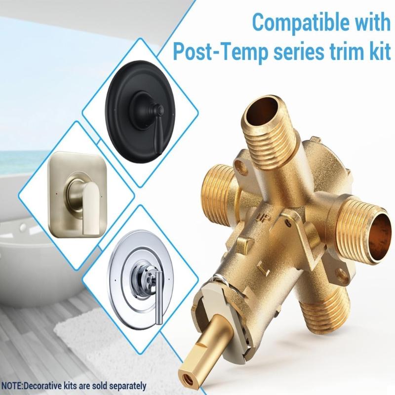 Temperature Adjustable Brass Valves Model 2510WL with Anti Scald Protection Ensuring Safe Water Control for PEX IPS Pipes
