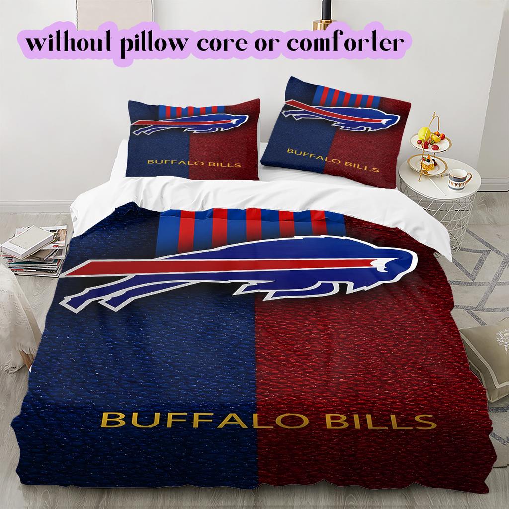 football Logo Pattern Bedding Quilt Set Quilt Cover Pillowcase Home Decoration Birthday Gift (1*duvet cover+ 2*pillowcase, without core)