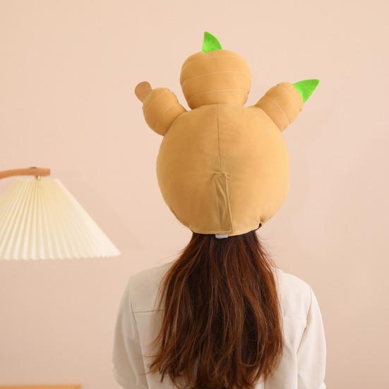 Мультяшный головной убор для праздника, мягкая плюшевая шляпа рыжего цвета, милый головной убор, реквизит для косплея, аксессуары для костюмов на Хэллоуин