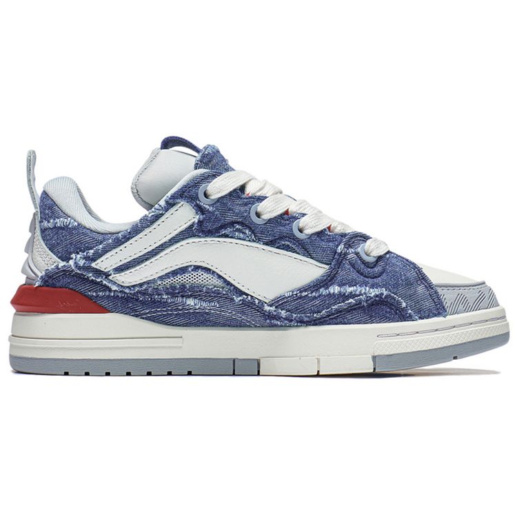 Li Ning We Wo Golden Denim Non-Slip Wear-Resistant Low-Top Casual Shoes Women Sneakers Blue White AECS074-10