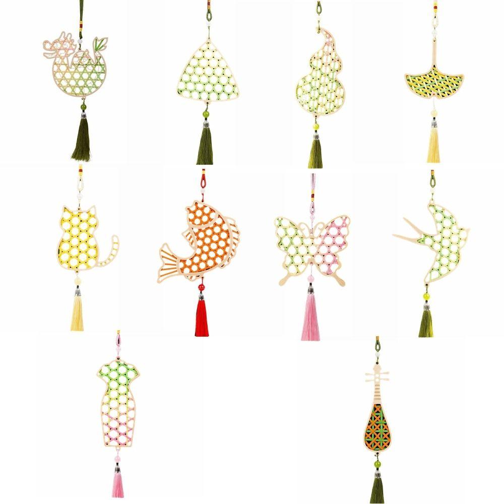 Zongzi Bamboo Pendant Material Kit Handmade Wind Chime Kit  Courtyard Decor
