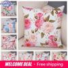 Nordic Style Rose Flower And Birds Pillow Case Cushion Cover For Car Sofa Super Soft Plush Decor Flower Plant Animal Pillowcase