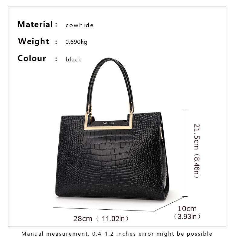 Новая модная женская сумка из натуральной кожи с рисунком под крокодила, усовершенствованная универсальная сумка через плечо из коровьей кожи