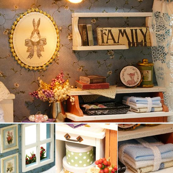 Декоративный, простой в сборке, полезный с легким кукольным домиком ручной работы, комплект мебели, детская игрушка, мини