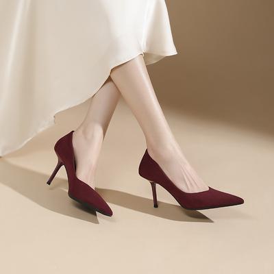 8-Сексуальный леопардовый принт, не утомляющие ноги, одинарные туфли, женские красивые замшевые туфли-стилетто на высоком каблуке с острым носком