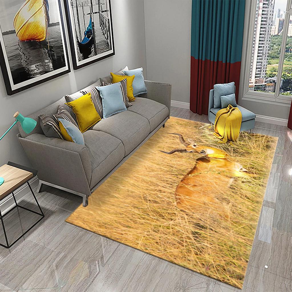 3D Ковер Антилопа Прекрасный Ковер с Животным для Ванной Комнаты Кухни Прихожей Противоскользящий Напольный Ковер Украшение Гостиной Спальни Придверный Коврик