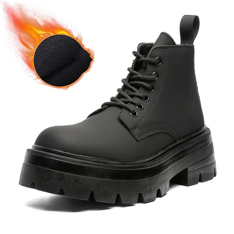 Мужские повседневные панк-рок платье ботинки на платформе шнуровка натуральная кожа обувь ковбойские массивные ботинки крутые осенне-зимние ботильоны мужские