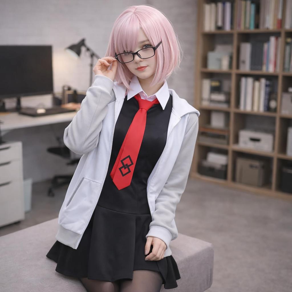 Заказать Косплей костюм Мэш Кириелайт с париком [Milky Time] Fate/Grand (XL)
