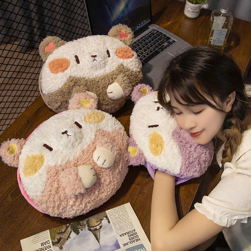 Подушка-грелка для рук двойного назначения, симпатичная маленькая подушка-зверушка для студентов, чехол-грелка для рук, может использоваться в качестве подушки для обеденного перерыва в офисе