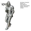 Decorative Book Holder for Readers Medieval Knight Bookshelf Decor, Silver-Finished Armored Statue, Fantasy Home Sophisticated Metal Look Statue