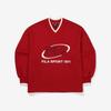 Fila Свитшот с V-образным вырезом из смесовой хлопковой ткани с большим логотипом