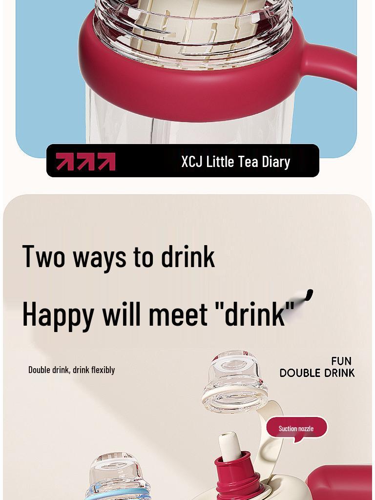 Королевский стакан-соломинка: Летний дизайн чайника, Большая вместимость, Термостойкий, Высококачественный пластик для женщин